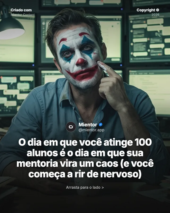 Capa de carrossel sobre caos operacional na mentoria